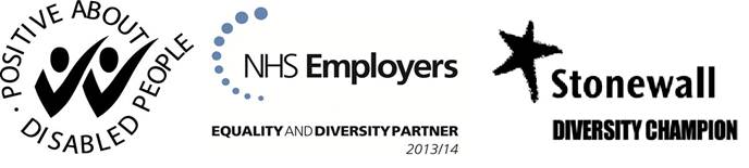 Two Ticks, NHS Employers and Stonewall Diversity Champion logos