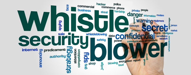 Image showing various words relating to the term whistleblower